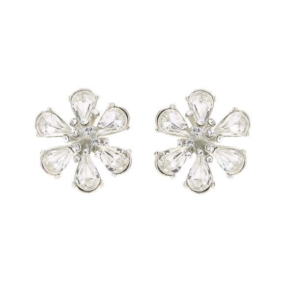 NWT Oscar de la Renta Crystal Flower Earrings.